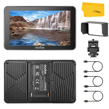 Picture of Godox GM6S Camera Monitor 5.5" Video Monitor 4K HDMI Ultra Bright Monitor 1920x1080 IPS Touch Screen, Input & Output 3D LUT Type-C/Lithium Battery/DC Powered On Camera Monitor with Sunshade