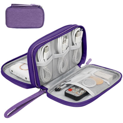 Picture of Skycase Electronic Organizer Travel Case - Waterproof Travel Cord Organizer Pouches for Organization, Cable Organizer, All-in-One Double Layers Storage Bag for Accessories, Charger, Cable, Purple