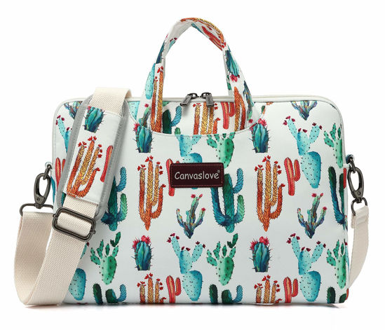 Picture of Canvaslove Cactus Water Resistant Laptop Shoulder Messenger Bag for MacBook Pro 16 inch and 15.6 inch-16 inch Laptop