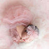 Picture of Vomdrok Newborn Photography Outfits Girl Newborn Photography Props Lace Romper with Headress Newborn Outfits Girls Photo Props (Pink)