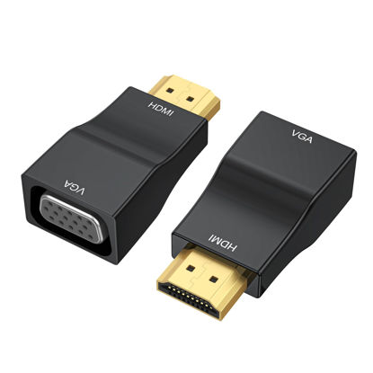 Picture of URELEGAN HDMI to VGA Adapter 2-Pack, HDMI to VGA Converter 1080P Male to Female Cord for Computer, Desktop, Laptop, PC, Monitor, Projector, HDTV and More(Not Bidirectional)