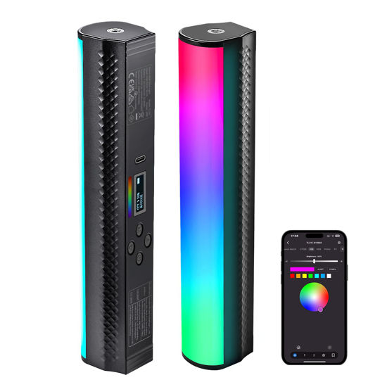 Picture of NEEWER RGB Light Wand with APP Control, Magnetic Handheld Photography Video Light Stick,2500K~8500K Dimmable CRI95+ Full Color LED Tube Bar with 2550mAh Battery, 17 Light Scenes for Vlog, TL21C