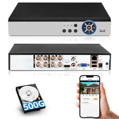 Picture of Fuers H.265+ 5MP 8 Channel Security Recorder DVR with 500G HDD, Human Detection Hybrid 5-in-1 Camera DVR AHD/TVI/CVI/XVI/IPC,8CH Surveillance Video Recorder for Security Camera, Remote Access