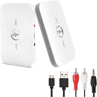 Picture of Bluetooth Transmitter Receiver, Geva 2-in-1 Wireless Bluetooth Transmitter 3.5mm, Low Latency Bluetooth Audio Adapter for TV Audio Portable Bluetooth Receiver for Car/Home Stereo System