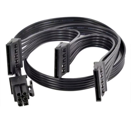 Picture of lilila-ree 6 Pin to 3X 15 Pin SATA Hard Drive HDD Power Adapter Cable Only for EVGA GQ Series Semi Modular PSUs 20-in(50cm)