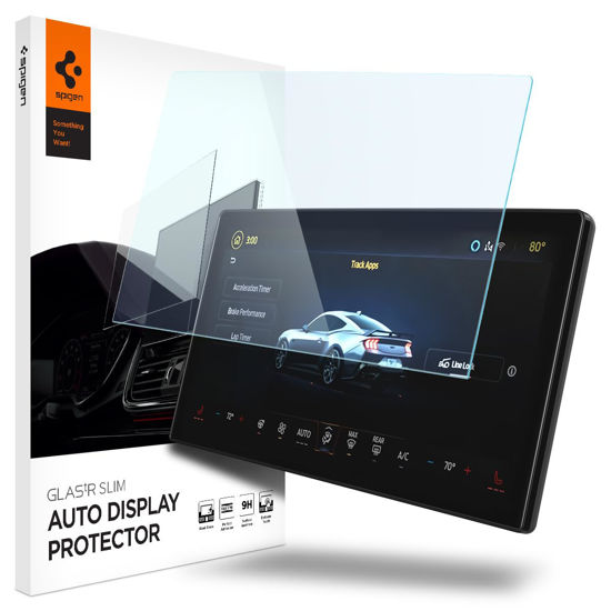 Picture of Spigen Tempered Glass Screen Protector [GlasTR Slim] designed for Ford Mustang (2024) 13.2 inch Dashboard Touchscreen - Crystal Clear