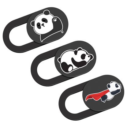 Picture of Laptop Camera Cover, Ultra Thin 0.02 Inch Webcam Cover, Camera Blocker Macbook Accessories for Macbook Pro/Air iMac iPad iPhone Tablet PC Computer Cute Panda Lovers Gifts Protect Privacy Security