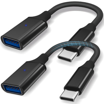 Picture of OITYEUF USB C to USB 3.0 Adapter 2 Pack, Type C Male to USB Female OTG Cable Thunderbolt to USB Adapter Compatible for iPhone 16 15 Pro Max iPad MacBook Pro/Air 2023 2022 M1 M2 Galaxy S23 S22 Note 10