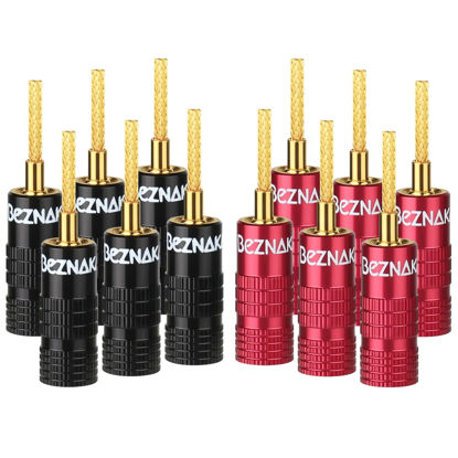 Picture of Flex Pin Colorback Banana Plugs for Spring Loaded Speaker Terminals,6 Pairs,24K Gold Plated Plugs