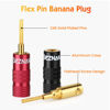 Picture of Flex Pin Colorback Banana Plugs for Spring Loaded Speaker Terminals,6 Pairs,24K Gold Plated Plugs