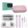 Picture of Nugbuddy J-Kit - On The go Travel Case Accessory, No Odor Carbon Lining - Water Resistant Case - Glass Accessories with Included Tubes, Tips, and More (Pink)