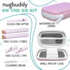 Picture of Nugbuddy J-Kit - On The go Travel Case Accessory, No Odor Carbon Lining - Water Resistant Case - Glass Accessories with Included Tubes, Tips, and More (Pink)