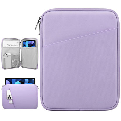 Picture of Dadanism 9-11 Inch Tablet Sleeve Bag Carrying Case for iPad 10.2 2021-2019, iPad Pro 11 2022-2018, iPad Air 5th/4th 10.9, iPad 10th Gen 10.9 2022, Galaxy Tab A8 S8 S6 Lite, Grey Purple