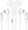 Picture of (2 Pack) iPhone Earbuds with Lightning Connector(Built-in Microphone & Volume Control) in-Ear Stereo Headphones Headset Compatible with iPhone 12/SE/11/X/8 7 6 5 - All iOS System[Apple MFi Certified]