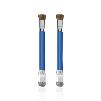 Picture of GTHUNDER 2pcs Phone Motherboard IC Cleaning Brush,Double Head Anti-Static ESD Safe Hard Brush,Motherboard Cleaning Tools Cleaning Brush for Cleaning Computer, Mobile Phone,Watch etc（Blue