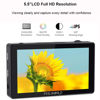 Picture of FEELWORLD LUT5 5.5 Inch Ultra High Bright 3000nit Touch Screen DSLR Director Camera Field Monitor with F970 External Power and Install Kit 4K HDMI Input Output 1920X1080 IPS Panel