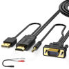 Picture of FOINNEX VGA to HDMI Cable 10M/30 Feet (Old PC to New TV/Monitor with HDMI), VGA to HDMI Cable with Audio for Connecting Old PC,Laptop with a VGA Output to New Monitor,HDTV.Male to Male, All-in-ONE