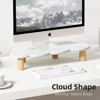 Picture of AFOOYO Monitor Stand Riser,Cloud-Shaped Sturdy Wood Computer Monitor Riser, Laptop Monitor Stand, Multi-Purpose Desktop Organizer Riser for Computer, Laptop, Printer, TV,White