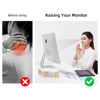 Picture of AFOOYO Monitor Stand Riser,Cloud-Shaped Sturdy Wood Computer Monitor Riser, Laptop Monitor Stand, Multi-Purpose Desktop Organizer Riser for Computer, Laptop, Printer, TV,White