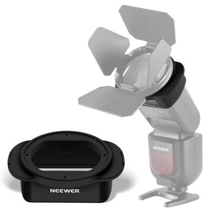 Picture of NEEWER SFR2 Silicone Square Flash Head Adapter Ring for Z760 NW760 NW700 NW620 NW635II TT560 Square Speedlight M12 Dome Diffuser CRM2 Magnetic Round Flash Head Accessory Color Gel Kit