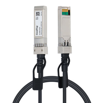 Picture of GoodTop 10G SFP+ Twinax Cable, Direct Attach Copper(DAC) Passive Cable, 1M(3.3ft),compatible with Cisco,Mikrotik, Intel, Fortinet, Netgear, D-Link, Supermicro, TP-Link
