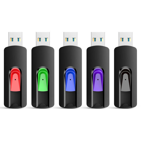Picture of RAOYI 5 Pack 64GB USB 3.0 Flash Drive, High Speed Memory Stick Thumb Drives Jump Drive Pen Drive for PC Laptop Desktop- 64G Multipack