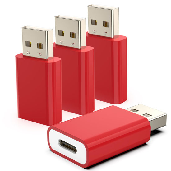 Picture of LMUBOY USB to USB C Adapter Pack-4,Compatible with Apple MagSafe Watch 7/8/9/SE/Ultra,USB C Female to USB Male Adapter for iPhone 15 14 13 12 Mini Pro Max,iPad,Galaxy Note,Google Pixel 7 6 5