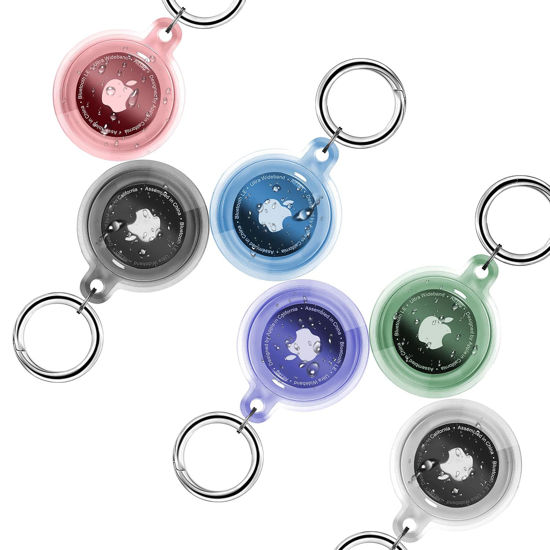 Picture of 6 Pack Airtag Holder, Air Tag Case for Apple Airtag 6 Pack with Keychain, Waterproof Air Tag Holder, Airtag Case for Pet, Tracking, Kids,Bags, Keys, Luggage