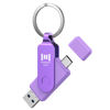 Picture of MOSDART 256GB USB C Dual Flash Drive Speed Up to 150MB/s with Keychain - 2 in 1 OTG USB3.1 Type-C Thumb Drive Memory Stick for USB-C Android Phones, iPhone 15, MacBook, iPad, Computers, etc. Purple