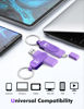 Picture of MOSDART 256GB USB C Dual Flash Drive Speed Up to 150MB/s with Keychain - 2 in 1 OTG USB3.1 Type-C Thumb Drive Memory Stick for USB-C Android Phones, iPhone 15, MacBook, iPad, Computers, etc. Purple