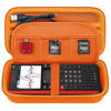 Picture of Elonbo Carrying Case for Texas Instruments TI-Nspire CX II CAS/CX II/CX/CX CAS Color Graphing Calculator, Extra Mesh Pocket Fits Charging Cable, Charger, Manual, Orange
