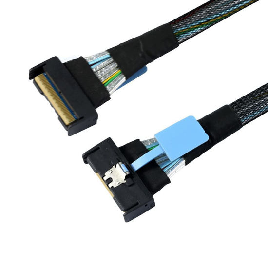 Picture of xiwai Slimline MCIO 8i 74Pin Male to MCIO PCIE 5.0 4.0 74Pin Male Extender cord, PCI-E 5.0 Mini Cool Edge IO MCIO Cable 50cm