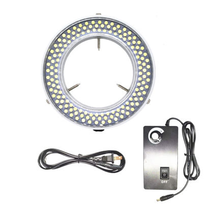 Picture of Light Microscope Led Ring Illuminator,Adjustable 144 LED Ring Light Illuminator for Stereo Microscope (White)