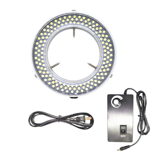 Picture of Light Microscope Led Ring Illuminator,Adjustable 144 LED Ring Light Illuminator for Stereo Microscope (White)