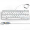 Picture of Ultra-Slim 78keys USB-C Mini Wired Keyboard with Media Hotkeys for Apple Mac Pro, MacBook 56Pro/ iMac, Air, Mac Mini, Laptop Computers, Windows Desktop PC 11/10/8/7, with USB-C to A OTG Adapter,White