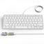 Picture of Ultra-Slim 78keys USB-C Mini Wired Keyboard with Media Hotkeys for Apple Mac Pro, MacBook 56Pro/ iMac, Air, Mac Mini, Laptop Computers, Windows Desktop PC 11/10/8/7, with USB-C to A OTG Adapter,White
