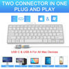 Picture of Ultra-Slim 78keys USB-C Mini Wired Keyboard with Media Hotkeys for Apple Mac Pro, MacBook 56Pro/ iMac, Air, Mac Mini, Laptop Computers, Windows Desktop PC 11/10/8/7, with USB-C to A OTG Adapter,White