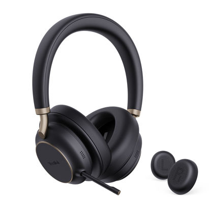 Picture of Yealink BH76 Plus UC Wireless Headset for Work, Bluetooth Headsets with Microphone Active Noise Cancelling, Retractable Mic Arm, ANC Business Headsets for Teams Zoom Meeting Call, Switchable Earpads