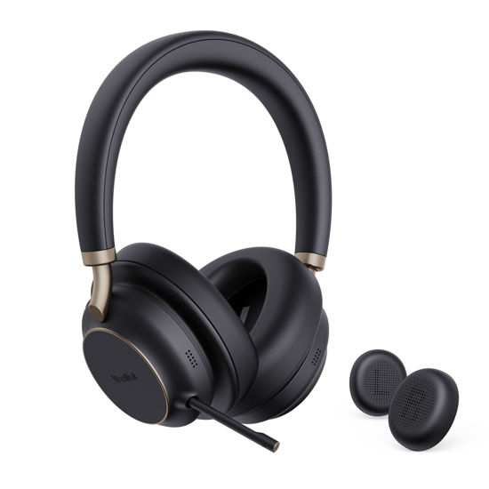 Picture of Yealink BH76 Plus UC Wireless Headset for Work, Bluetooth Headsets with Microphone Active Noise Cancelling, Retractable Mic Arm, ANC Business Headsets for Teams Zoom Meeting Call, Switchable Earpads