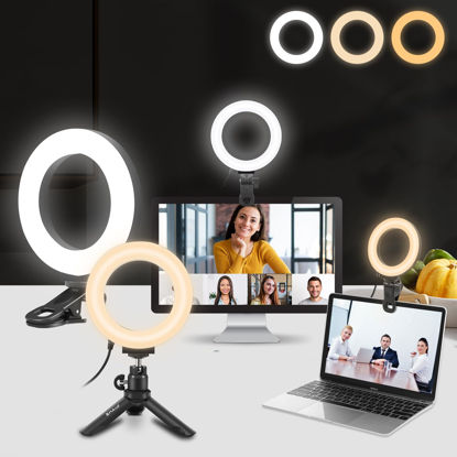 Picture of PULUZ Video Conference Lighting Kit, Ring Light for Monitor Clip On Lights, Remote Working, Distance Learning,Zoom Call, Self Broadcasting and Live Streaming, Computer Laptop Video Conferencing