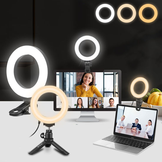 Picture of PULUZ Video Conference Lighting Kit, Ring Light for Monitor Clip On Lights, Remote Working, Distance Learning,Zoom Call, Self Broadcasting and Live Streaming, Computer Laptop Video Conferencing