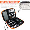Picture of Lcsmaokin Electronics Travel Organizer,Portable Waterproof Electronic Travel Storage Bag for Small Charging Cord Storage,Charger,SD Card etc,for Travel,Business-Grey Orange