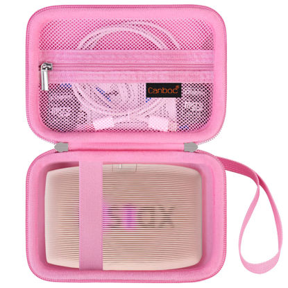 Picture of Canboc Hard Case for Fujifilm Instax Mini Link 3/ Fujifilm Instax Mini Link 2/ Instax Mini Link Smartphone Printer, Mesh pocket fit Instax Mini Instant Film and Cable, Deep Pink