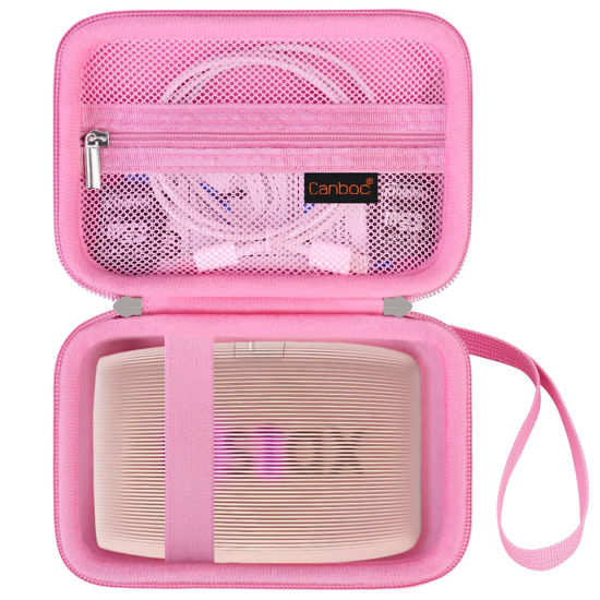 Picture of Canboc Hard Case for Fujifilm Instax Mini Link 3/ Fujifilm Instax Mini Link 2/ Instax Mini Link Smartphone Printer, Mesh pocket fit Instax Mini Instant Film and Cable, Deep Pink