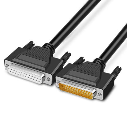 Picture of Jienk 10FT DB25 Male to Female Serial Extension Cable, RS232 25Pins Gold Plated Connector Serial Port Cable for Printer