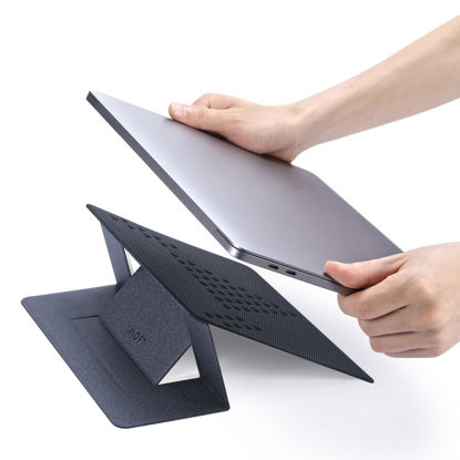 Picture of MOFT Laptop Stand for Desk, Non-Adhesive MacBook Stand 15° & 25° Adjustable 2 Levels, Ergonomic Computer Stand Fits All Laptops up to 11.6"-16", Space Gray