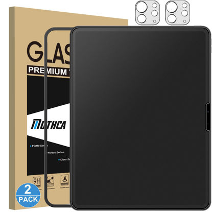 Picture of Mothca 2 Pack Matte Glass Screen Protector for iPad Pro 13-inch M4 2024 (7th Gen) + 2 Pack Camera Lens Protector with Installation Frame, Anti-Glare & Anti-Fingerprint Tempered Glass, Smooth as Silk