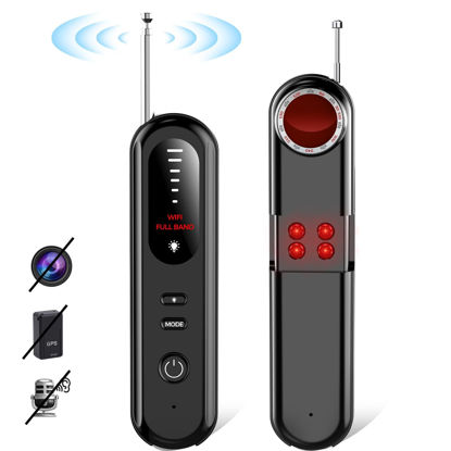 Picture of Hidden Camera Detector Spy Camera Finder,Bed Bug Hidden Camera Detectors For Hotels,RF Detectors For Travel,Listening GPS Tracking/Tracker Device Detector For Car,5 Levels Sensitivity 3 Modes(Black)