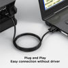 Picture of JUXINICE DB9 Male to Female Extension Cable Double Shield, D-SUB 9 pin RS232/RS485 Serial Cable 9pin 232 Serial Cable-Black -10FT