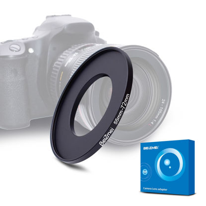 Picture of 55mm to 72mm Camera Filters Ring,Filters Ring Compatiable All Brands Ø55mm Lens to Ø72mm UV ND CPL Camera Filter Accessory.Made of CNC.
